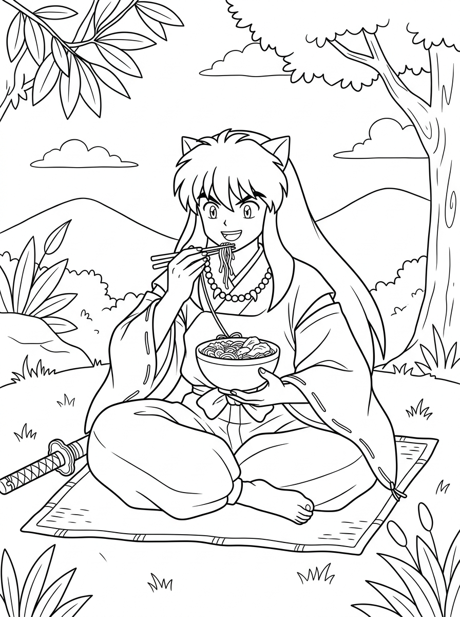Inuyasha 6 disegni da colorare gratis Inuyasha