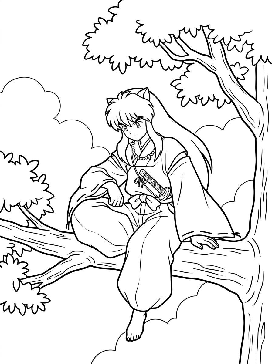 Inuyasha 5 disegni da colorare Inuyasha per bambini