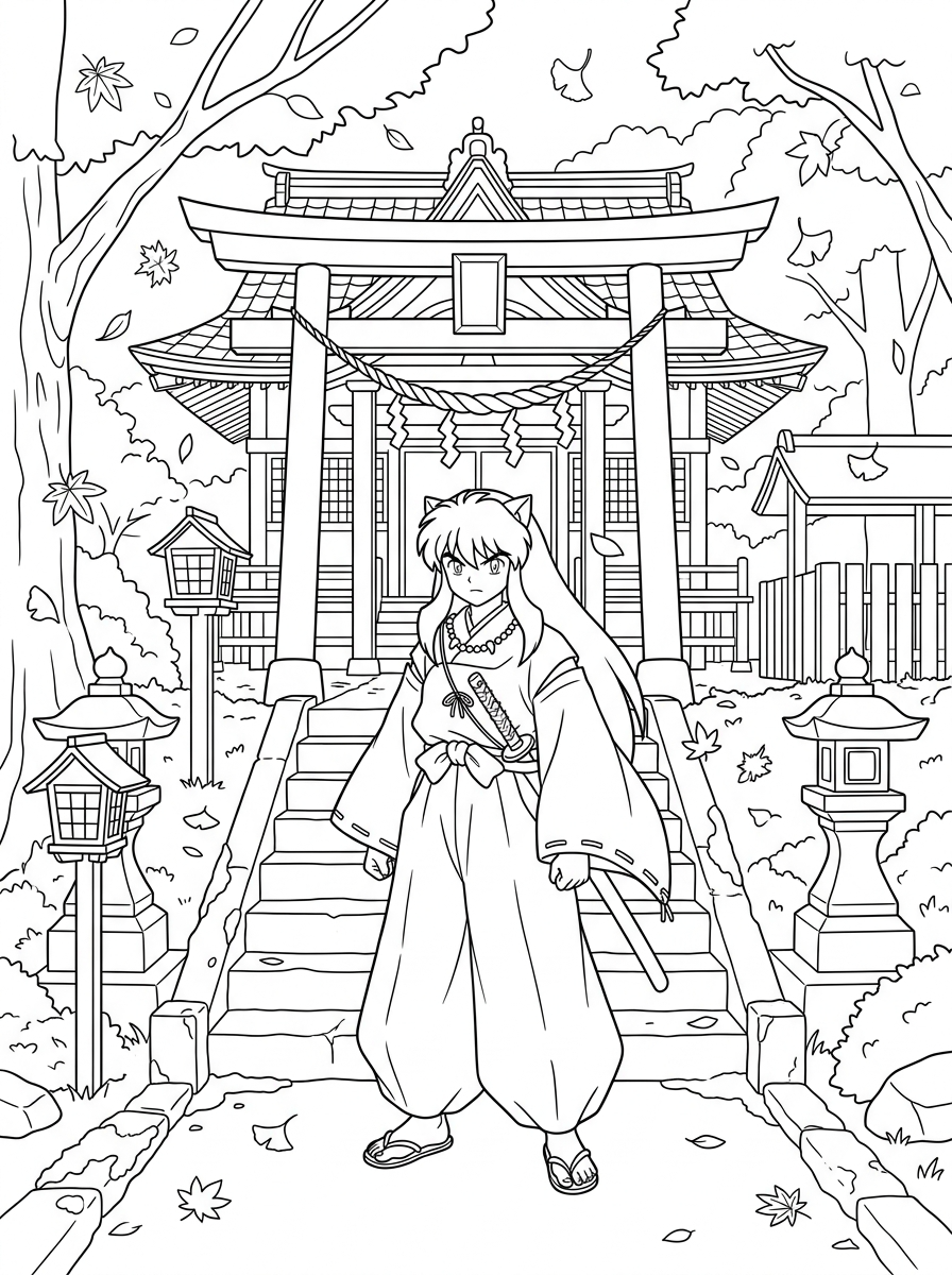 Inuyasha 4 Inuyasha da stampare e colorare gratis