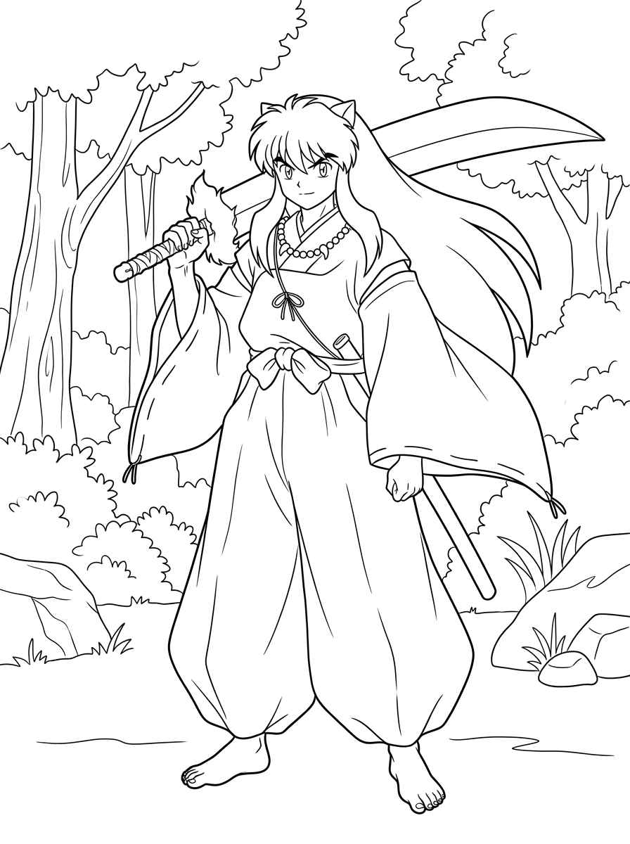 Inuyasha 3 Inuyasha da colorare per bambini