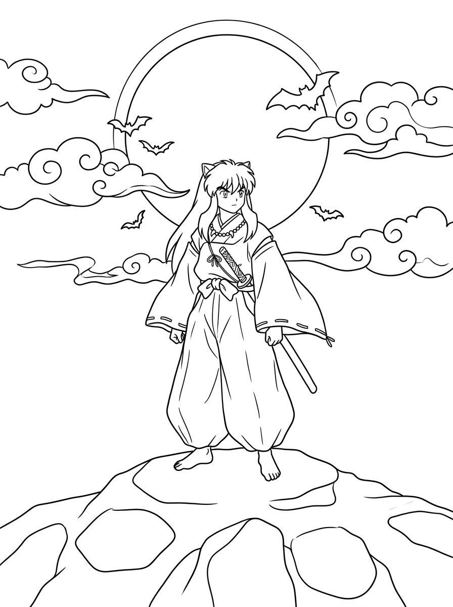 Inuyasha 16 Inuyasha disegni da colorare per bambini maschi