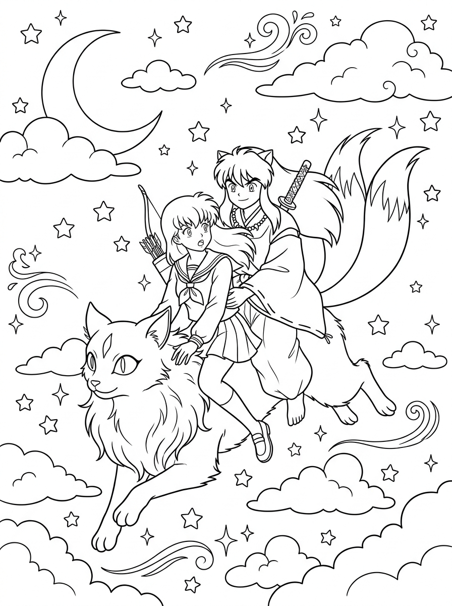 Inuyasha 13 Inuyasha da colorare facile