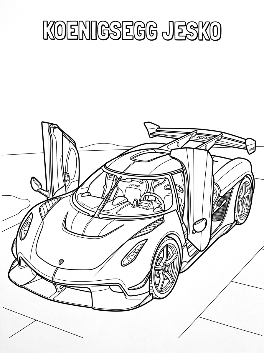 disegni facili di Koenigsegg da colorare