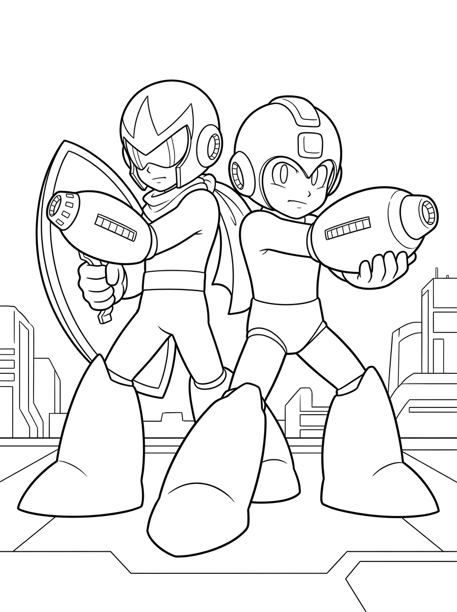 da colorare Mega Man disegno facile bambini