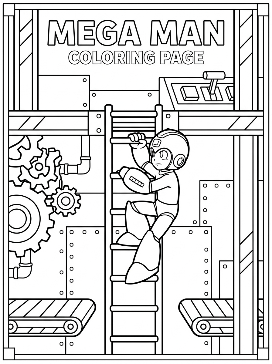 disegni da colorare Mega Man per bambini