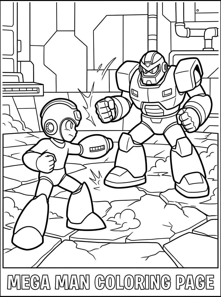 disegni Mega Man da colorare pdf 1