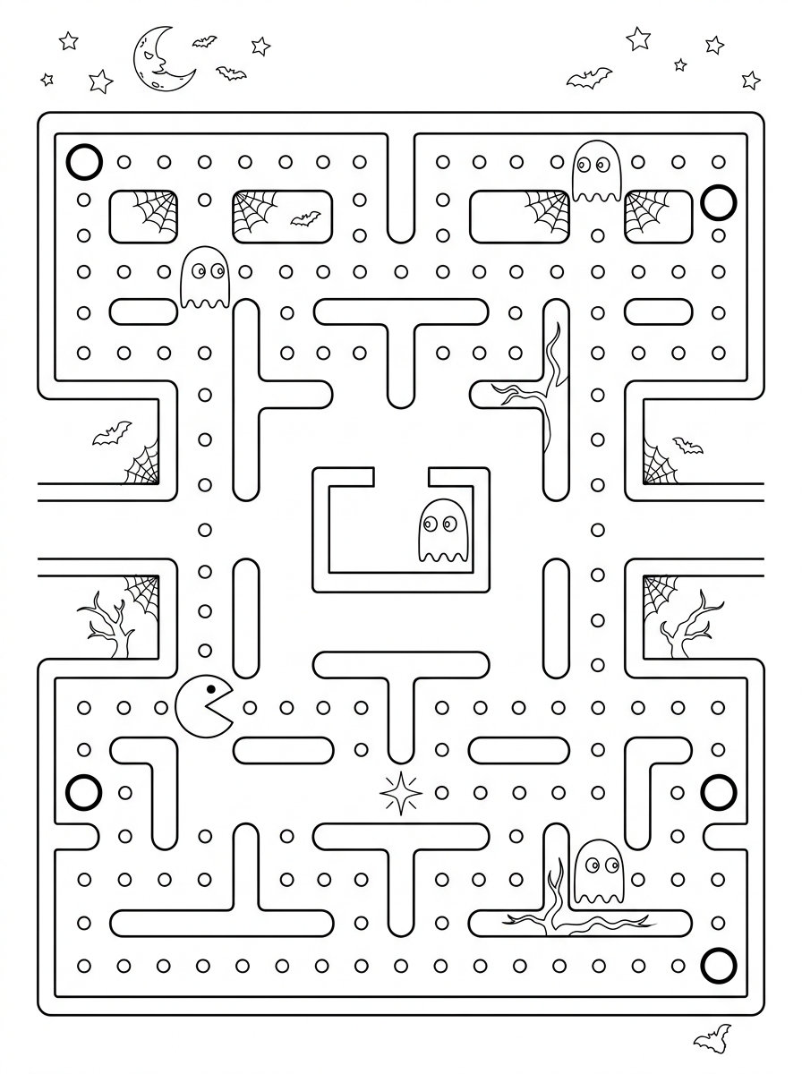 Pac Man disegno da colorare facile