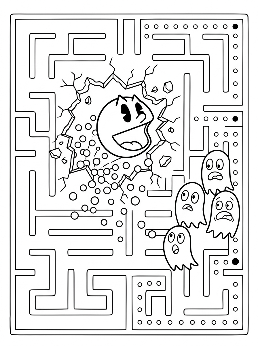 disegno Pac Man da colorare per bambini