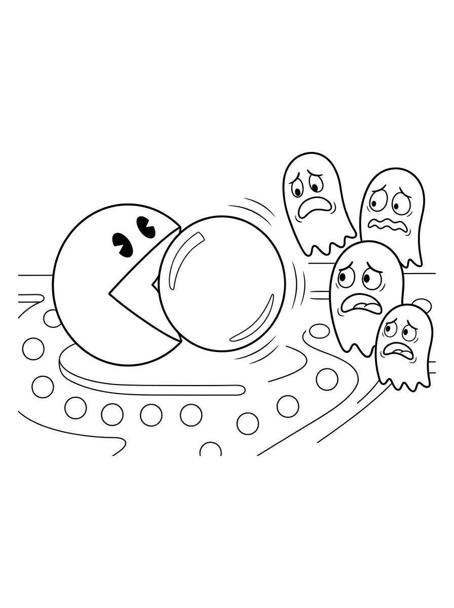Pac Man disegno facile da colorare