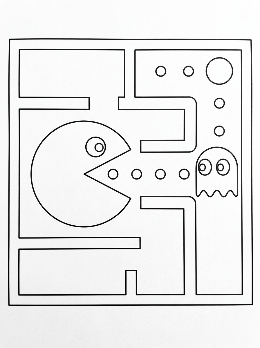 disegni di Pac Man da colorare