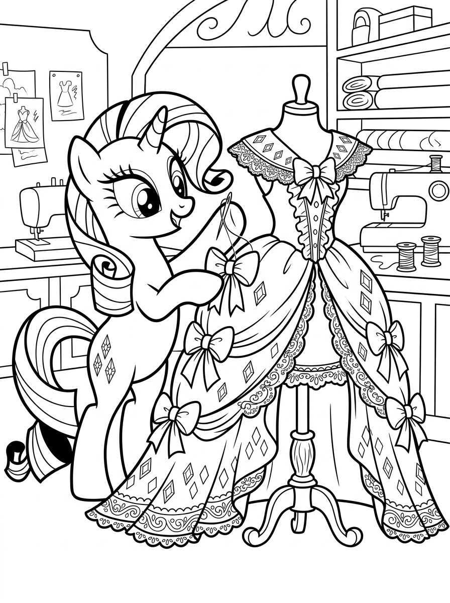 Rarity 8 disegni da colorare per bambini pdf Rarity