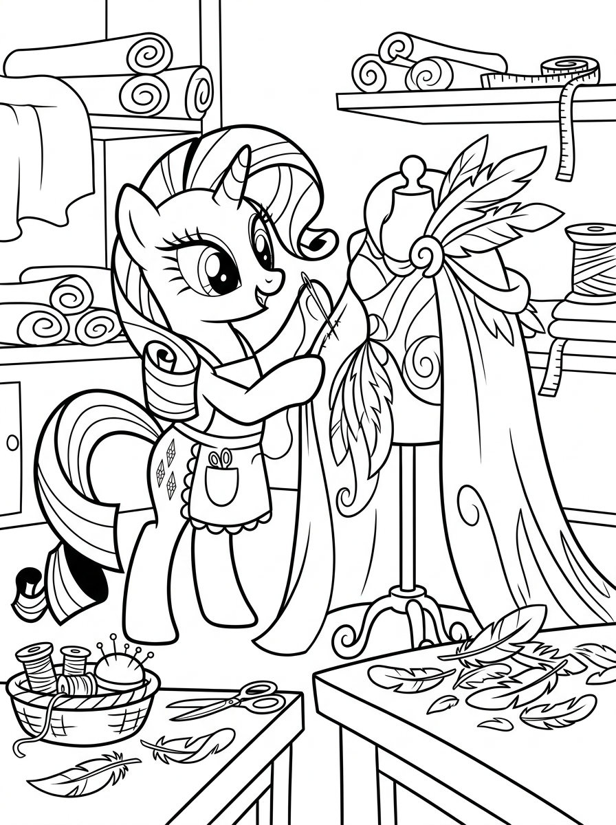 Rarity 6 disegni di Rarity da colorare da stampare