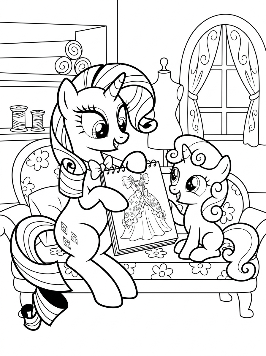 Rarity 4 disegni di Rarity da colorare e stampare