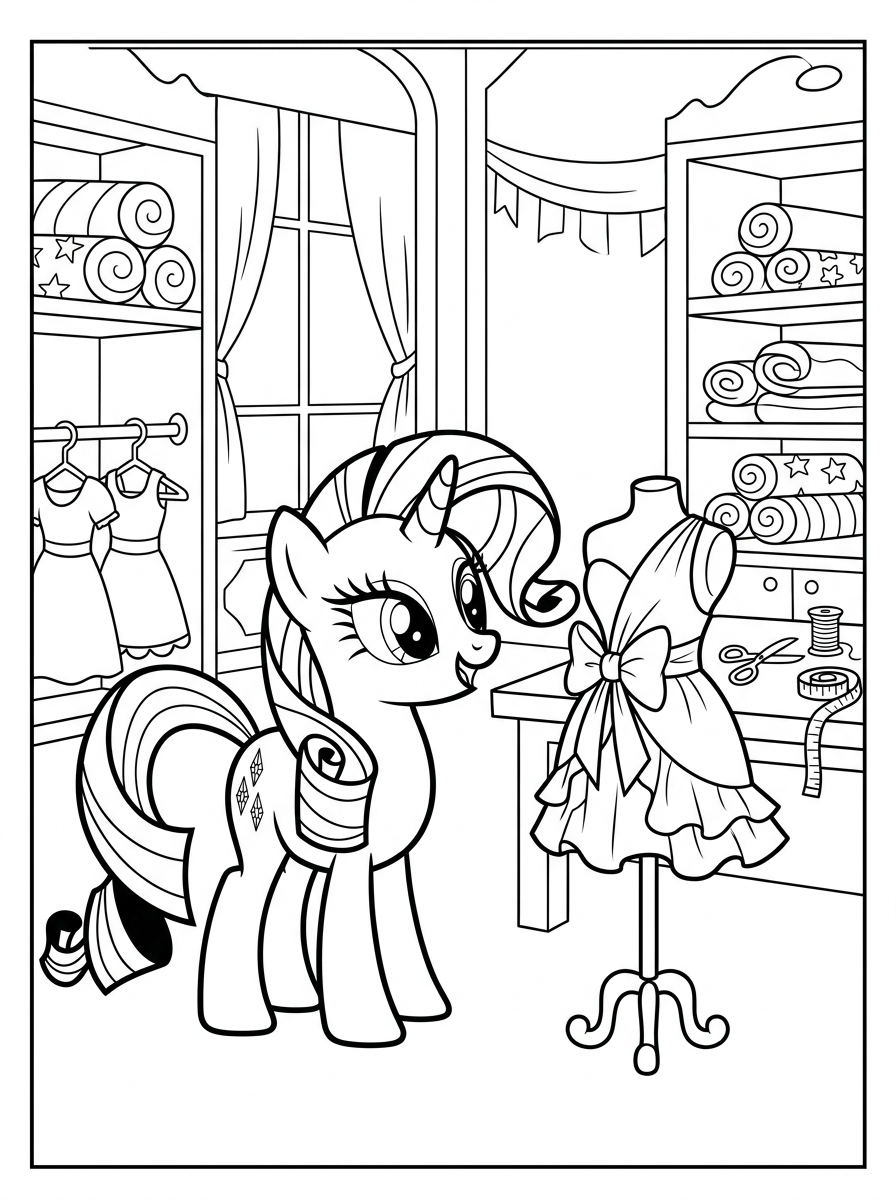 Rarity 20 da colorare Rarity disegno facile bambini