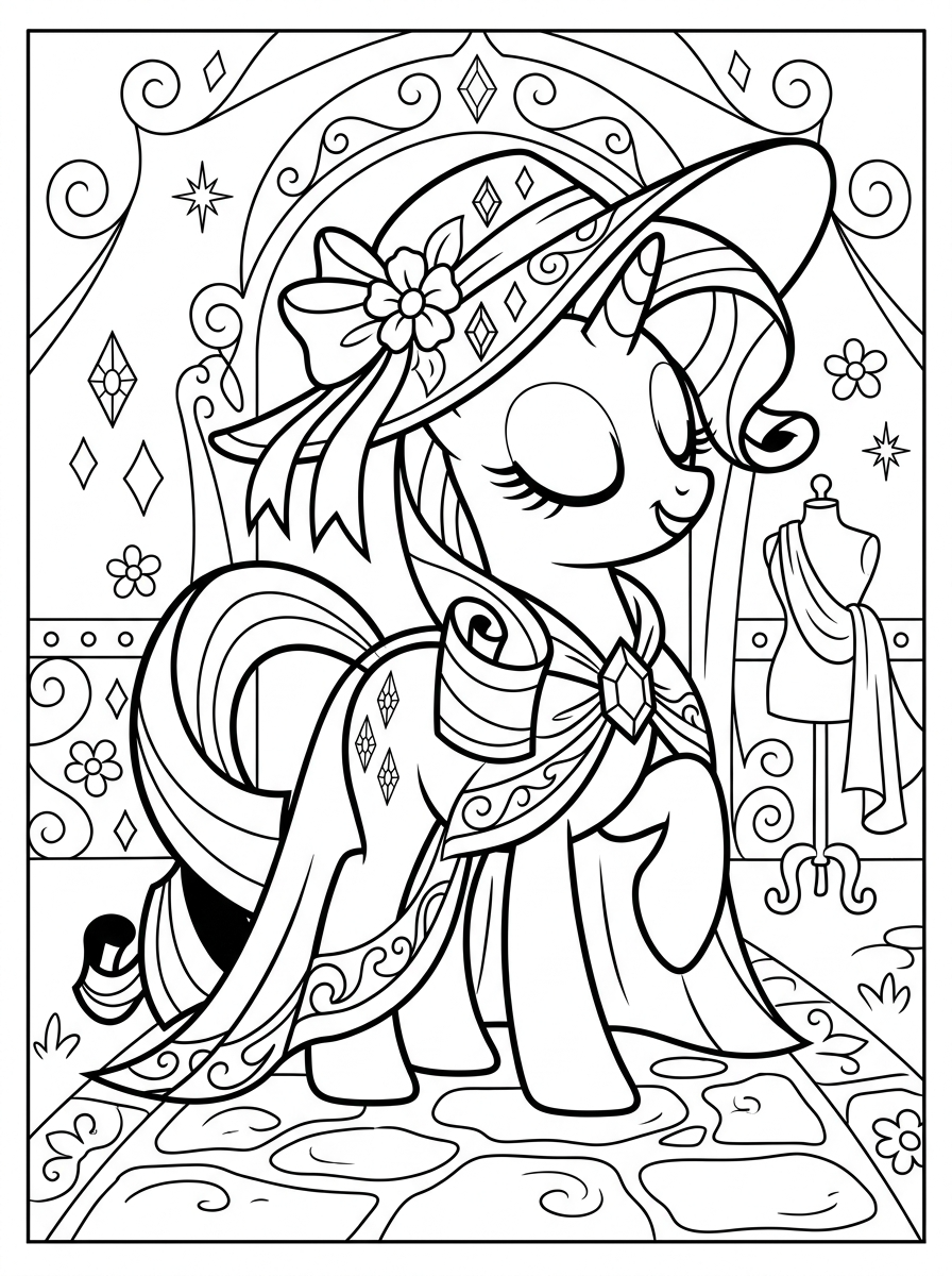 Rarity 17 disegni Rarity da colorare gratis