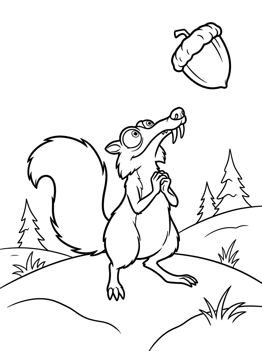 Scrat disegni da colorare per bambini maschi