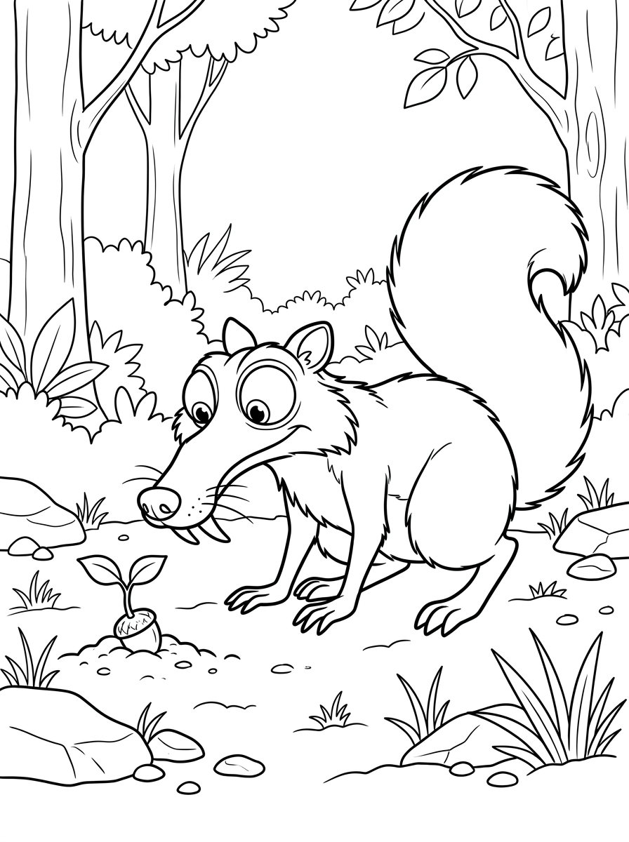da colorare Scrat disegno facile bambini 1