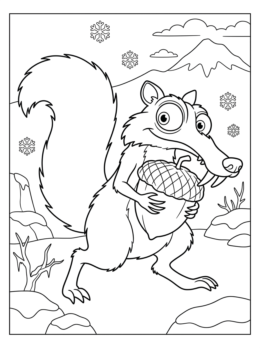 disegni di Scrat da colorare da stampare