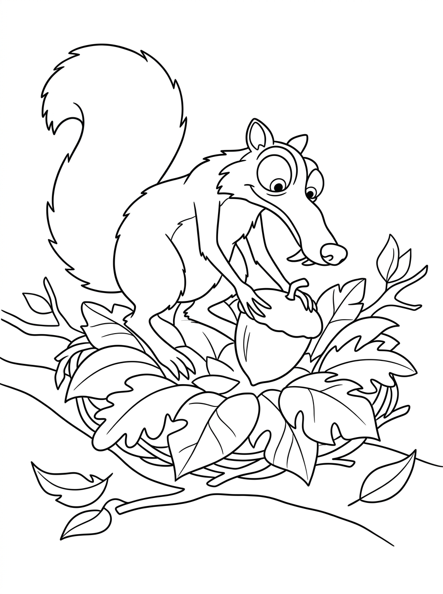 immagini da colorare Scrat gratis 2
