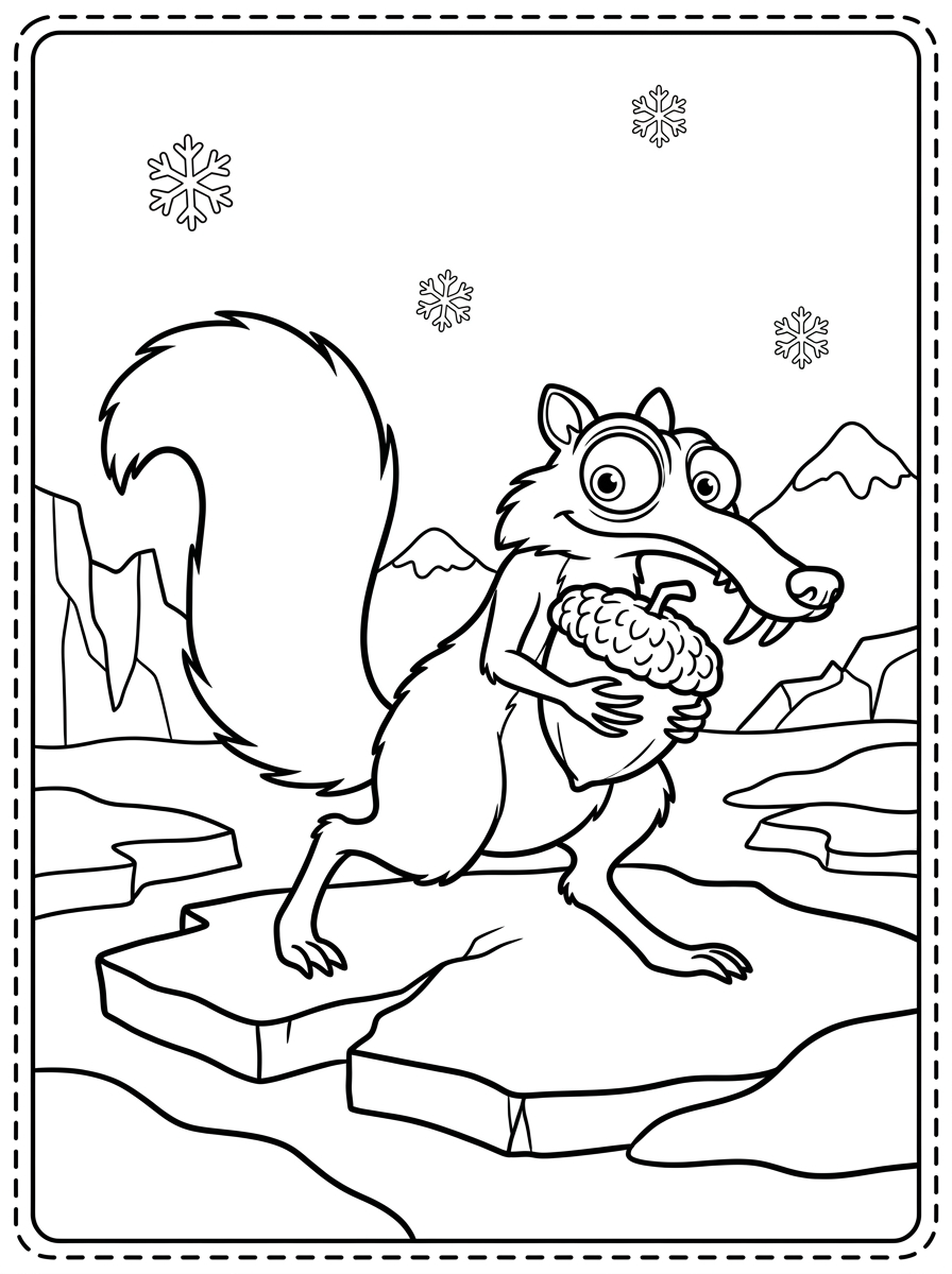 immagini da colorare Scrat gratis 1
