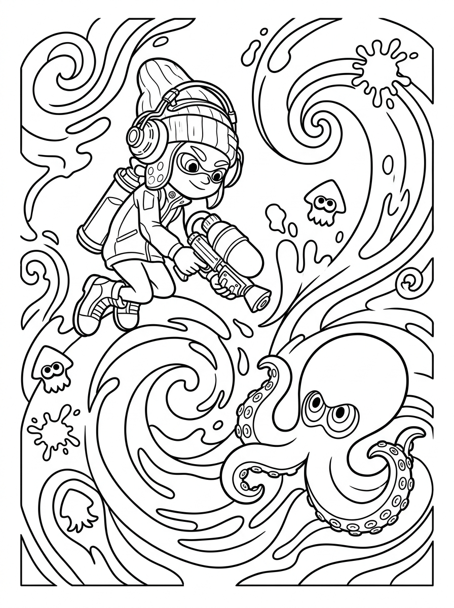 Splatoon da colorare facile