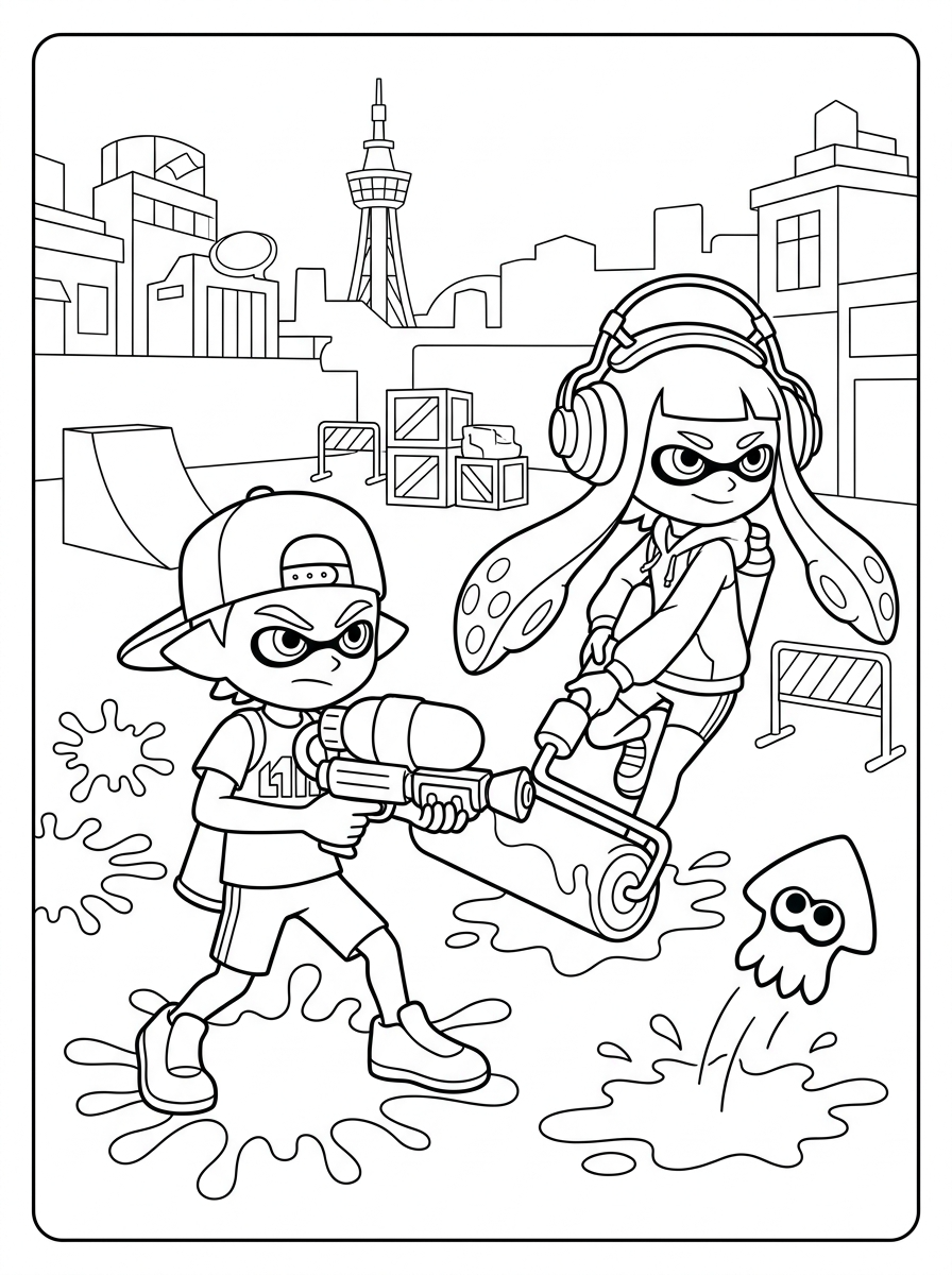 stampe da colorare per bambini Splatoon