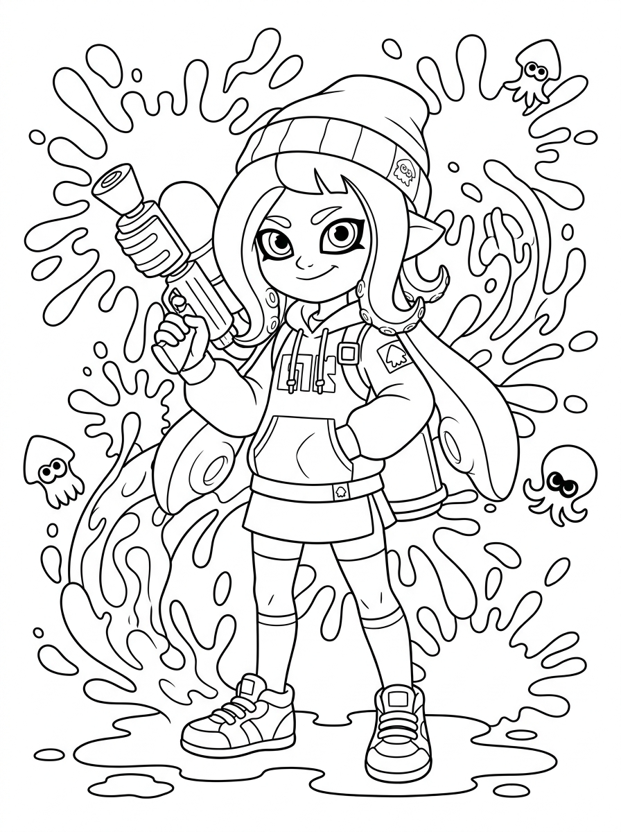 Splatoon disegno facile da colorare
