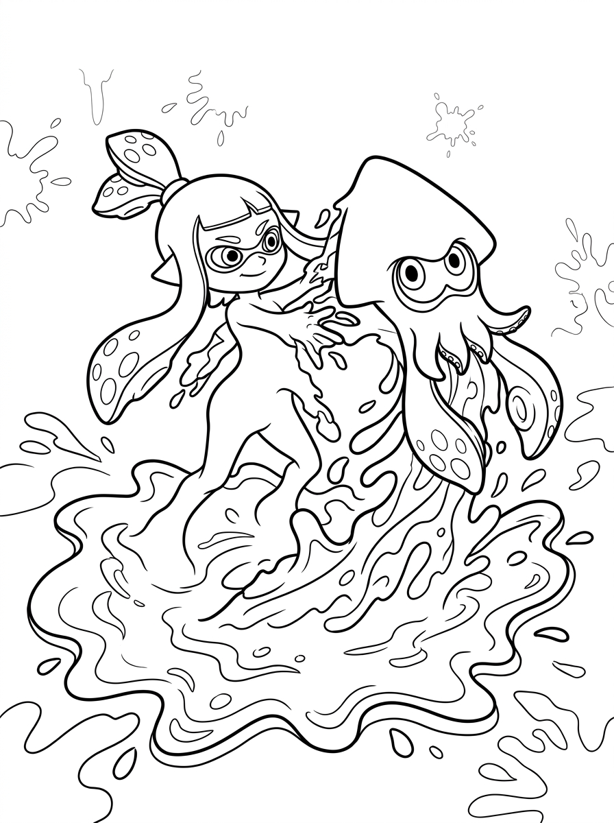 Splatoon immagini da colorare per bambini 1