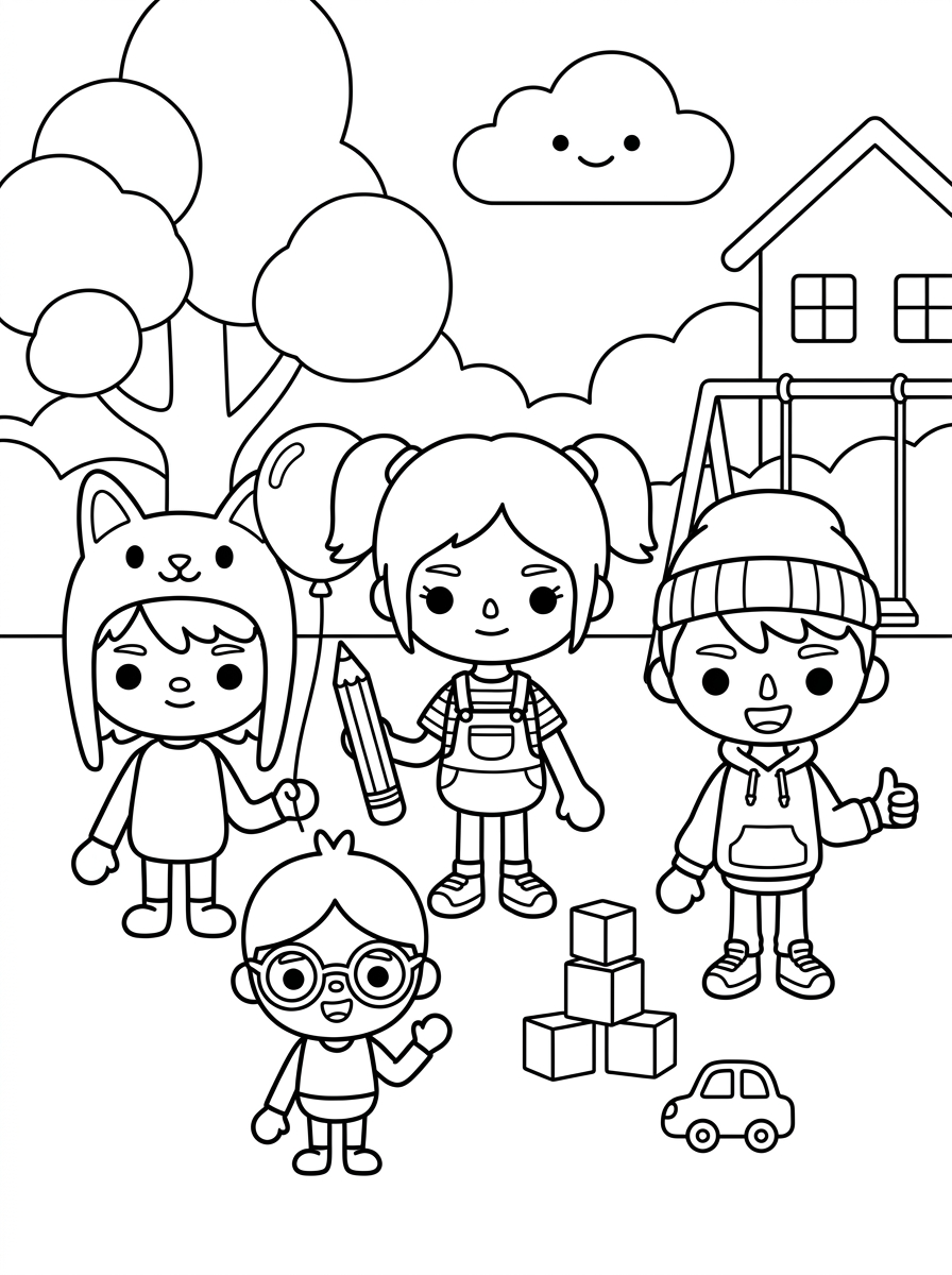 disegni da colorare per bambini pdf Toca Boca