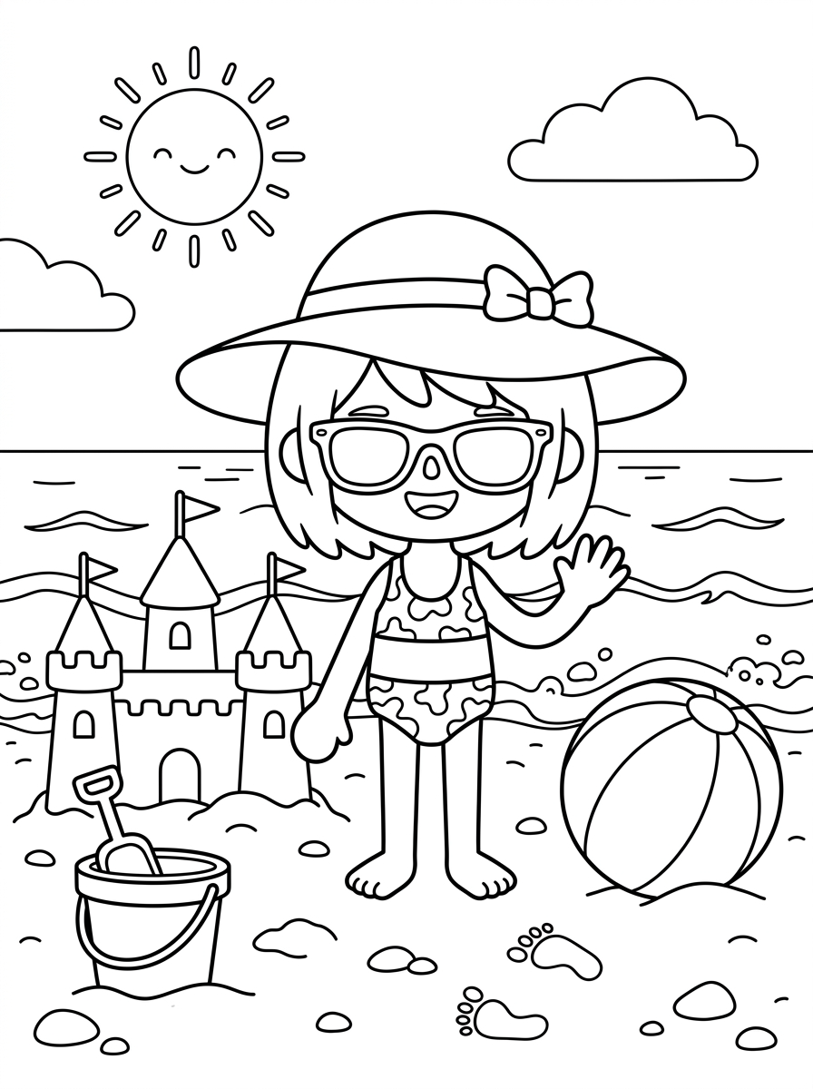 Toca Boca disegno facile da colorare