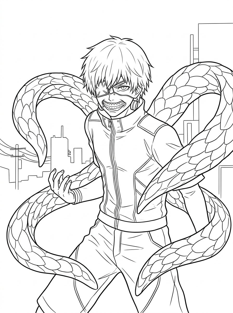 Tokyo Ghoul da stampare e colorare per bambini