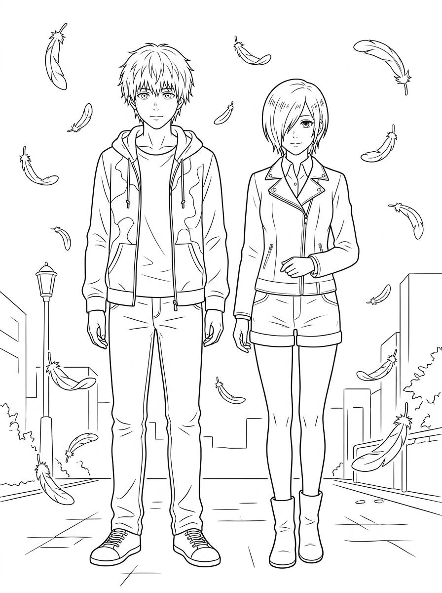 Tokyo Ghoul disegno da colorare facile