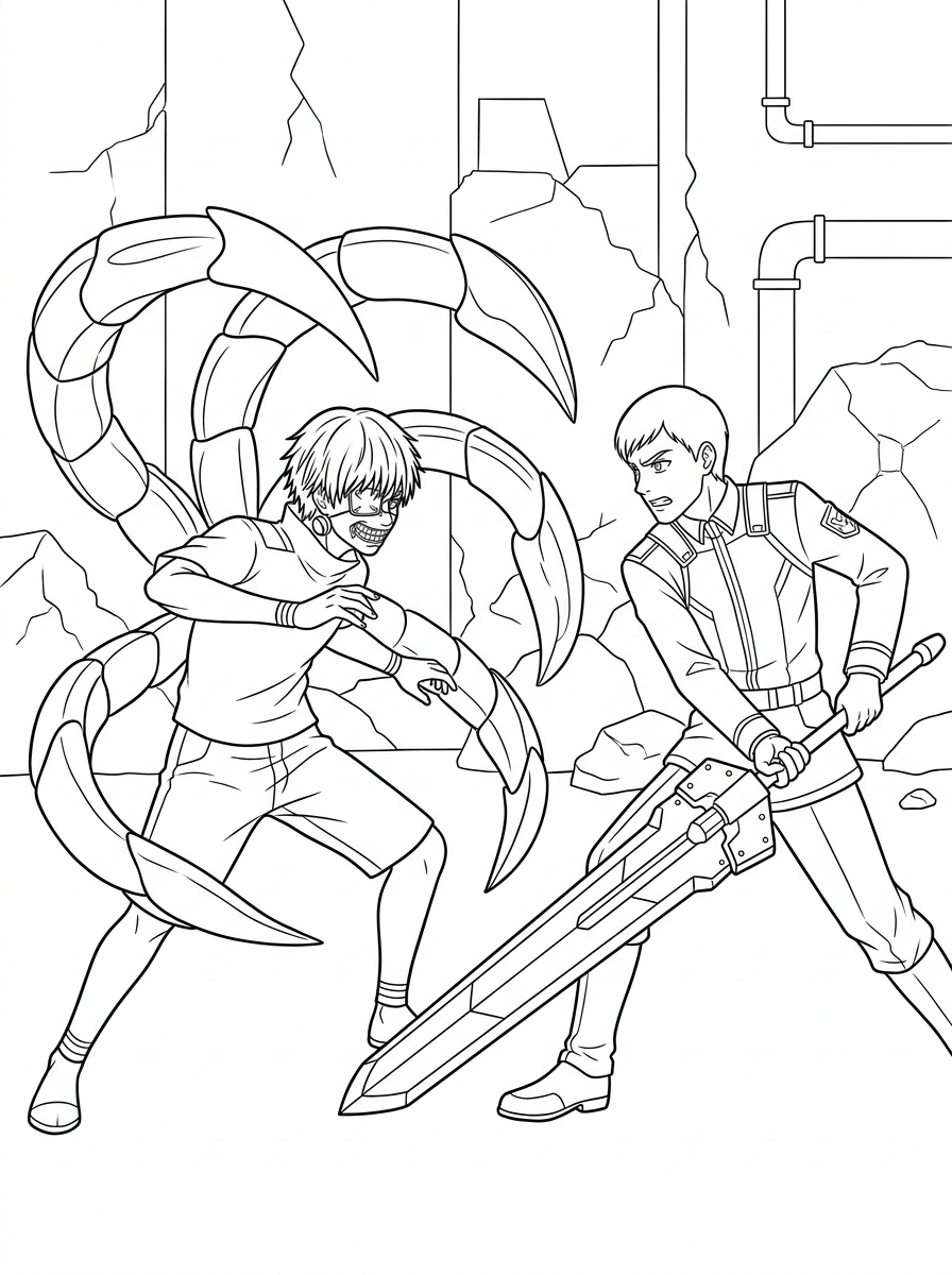 disegno Tokyo Ghoul da colorare per bambini