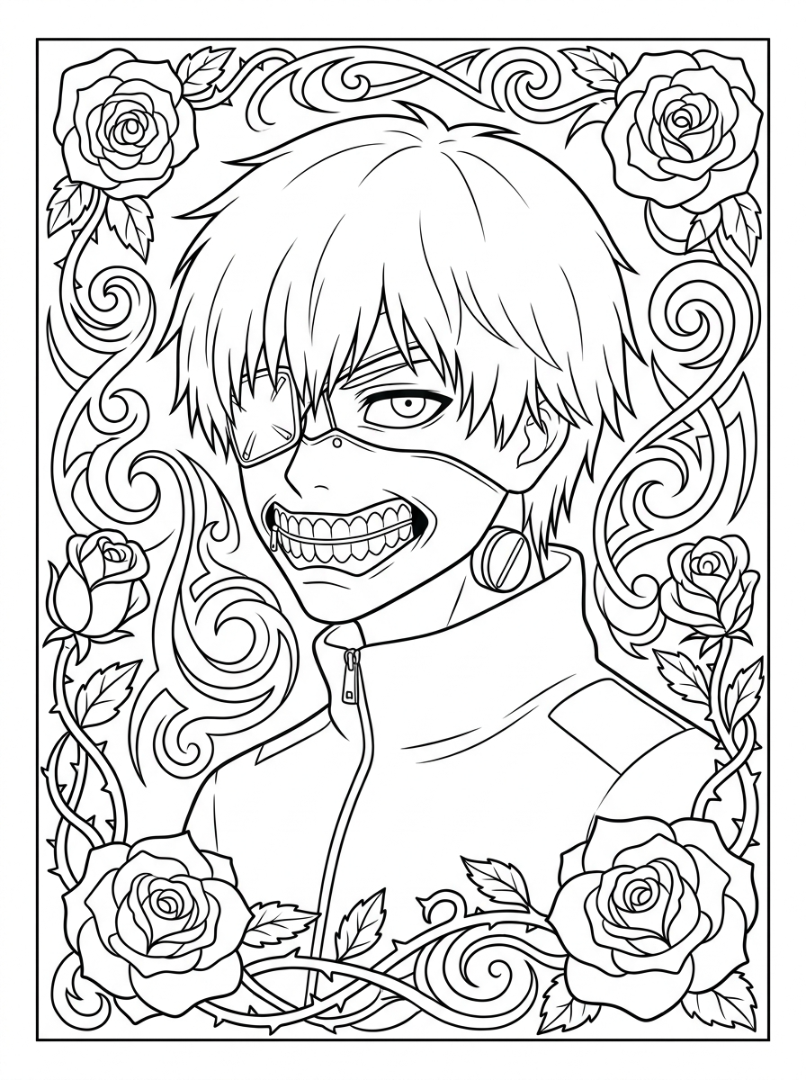 disegno Tokyo Ghoul da colorare e stampare