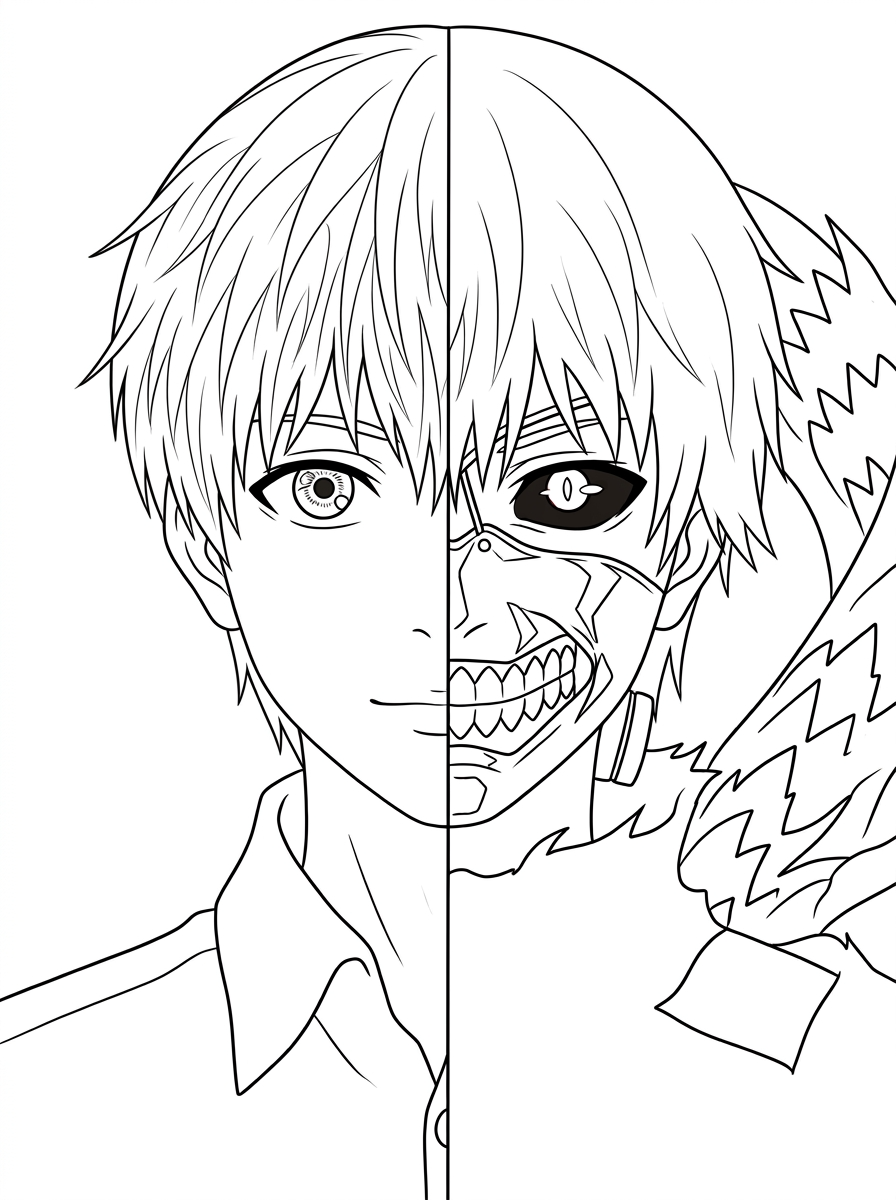 Tokyo Ghoul da colorare bambini 1