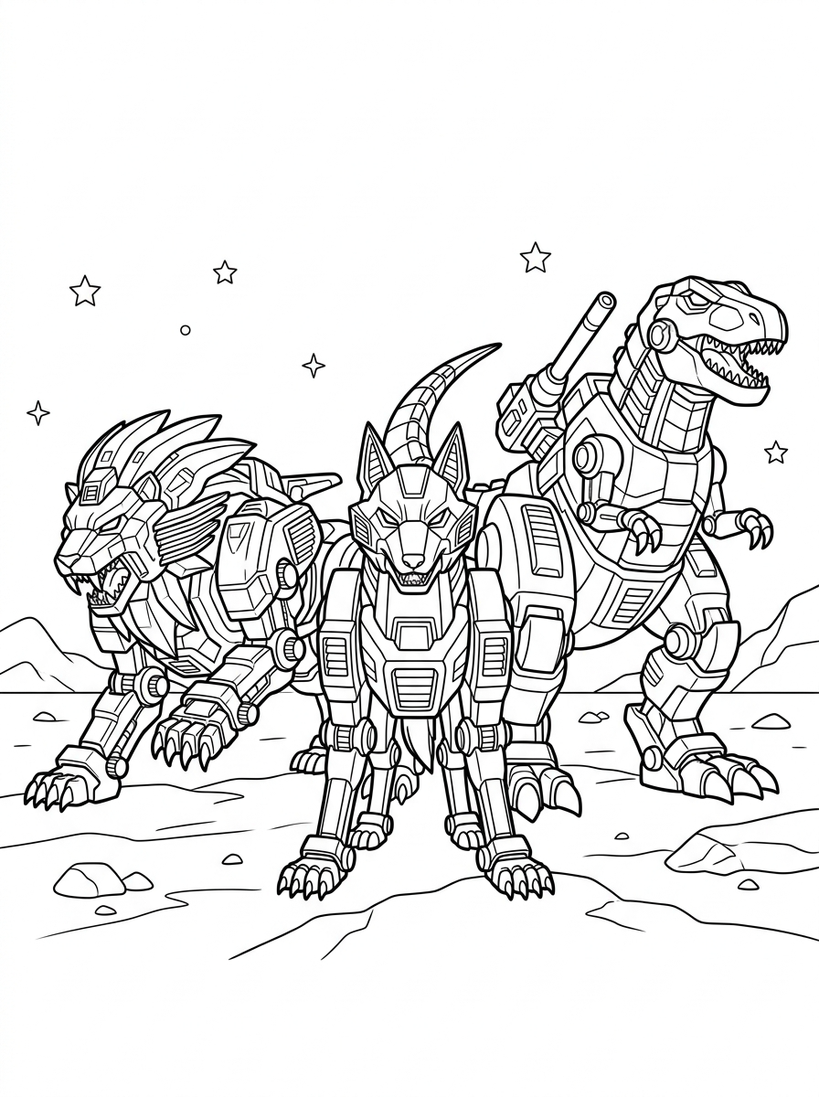 stampe da colorare per bambini Zoids