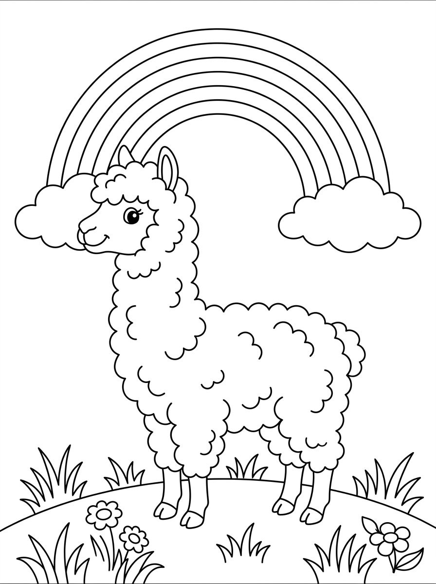 immagini da colorare di alpaca 1