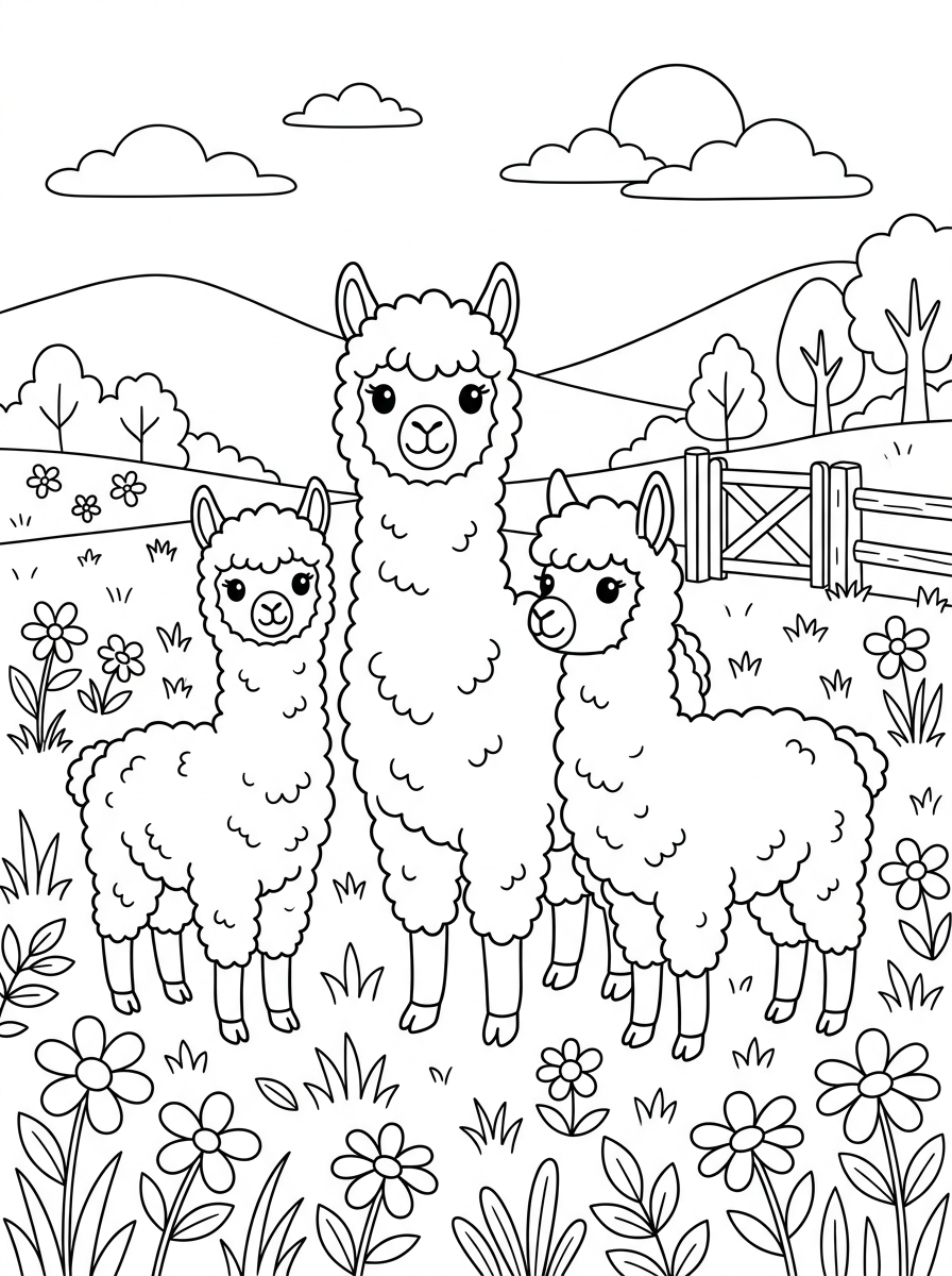 alpaca da colorare e stampare pdf