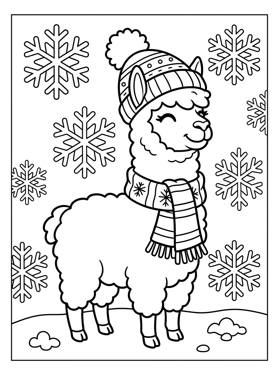 immagini da stampare e colorare di alpaca
