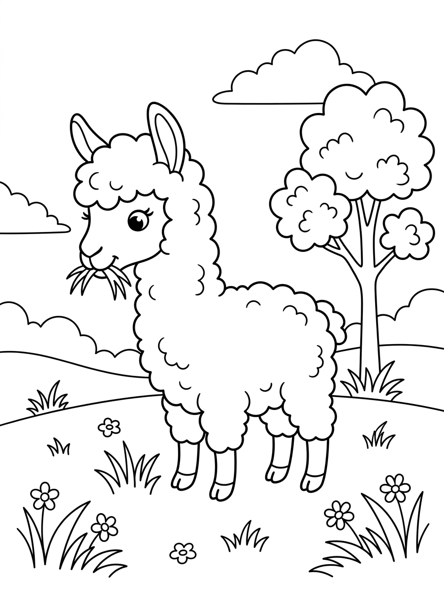 alpaca da colorare facile 1