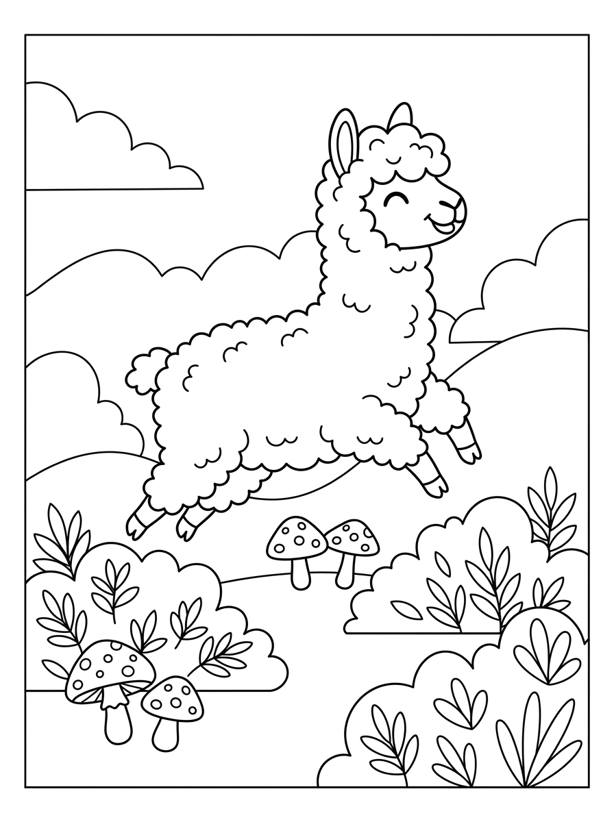 alpaca da colorare facile