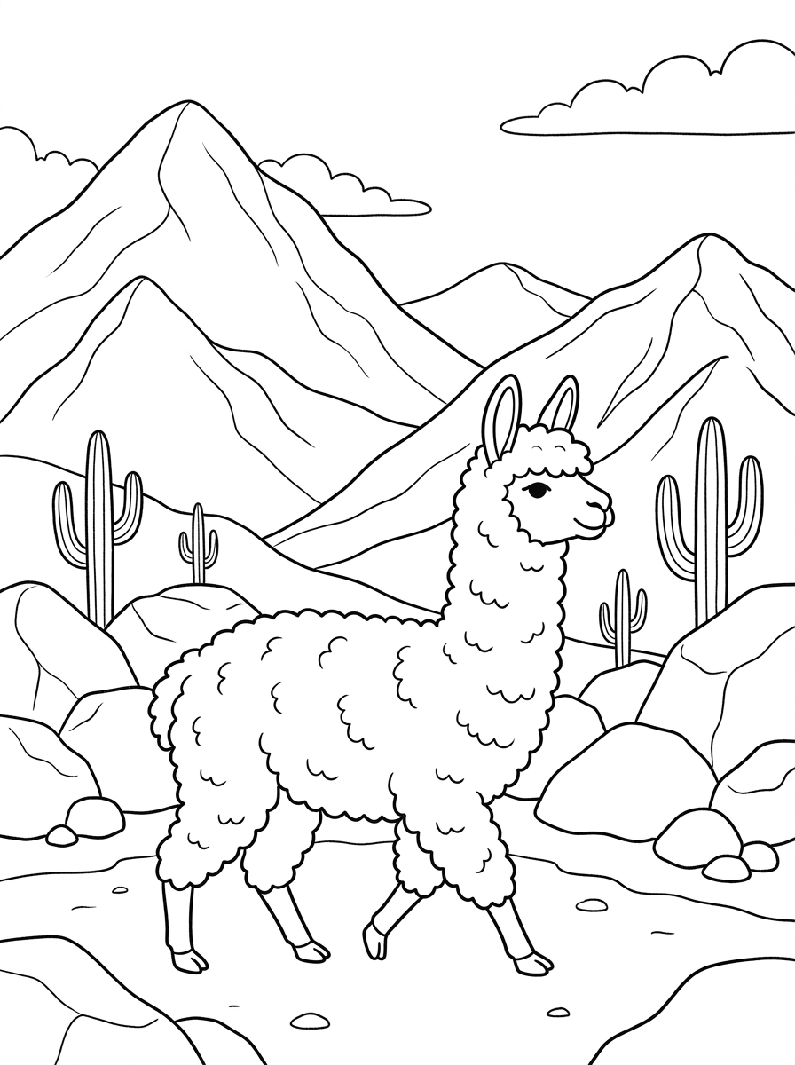 immagini di alpaca da colorare per bambini