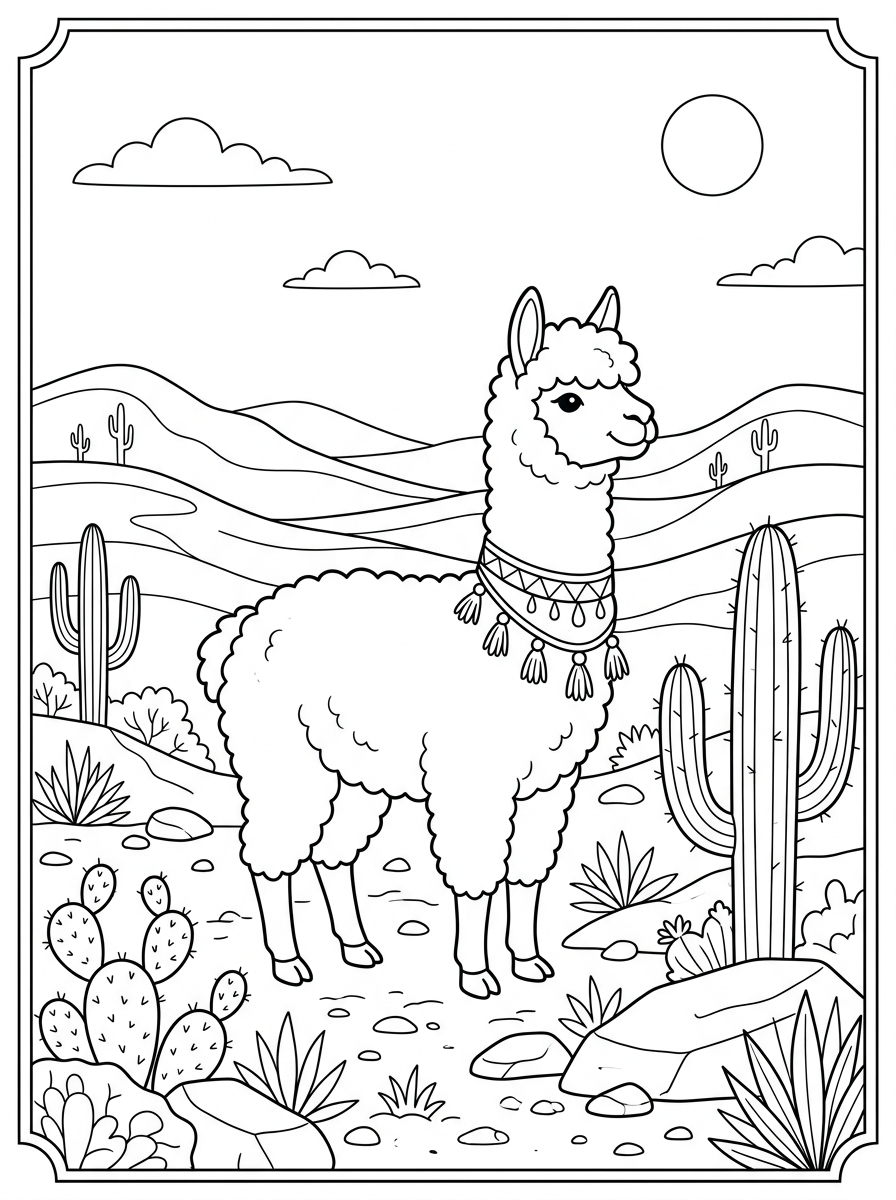 immagini alpaca da colorare e stampare 1