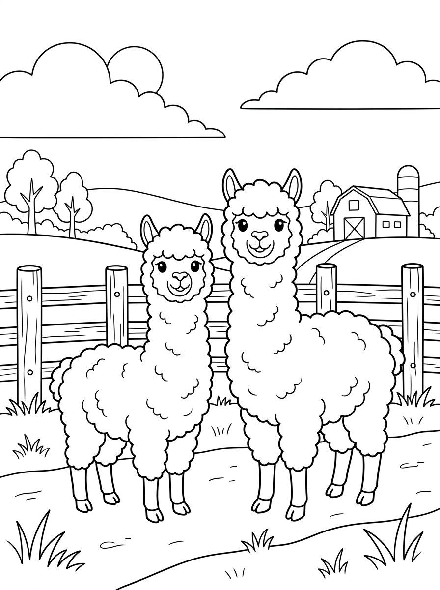 alpaca da colorare pdf