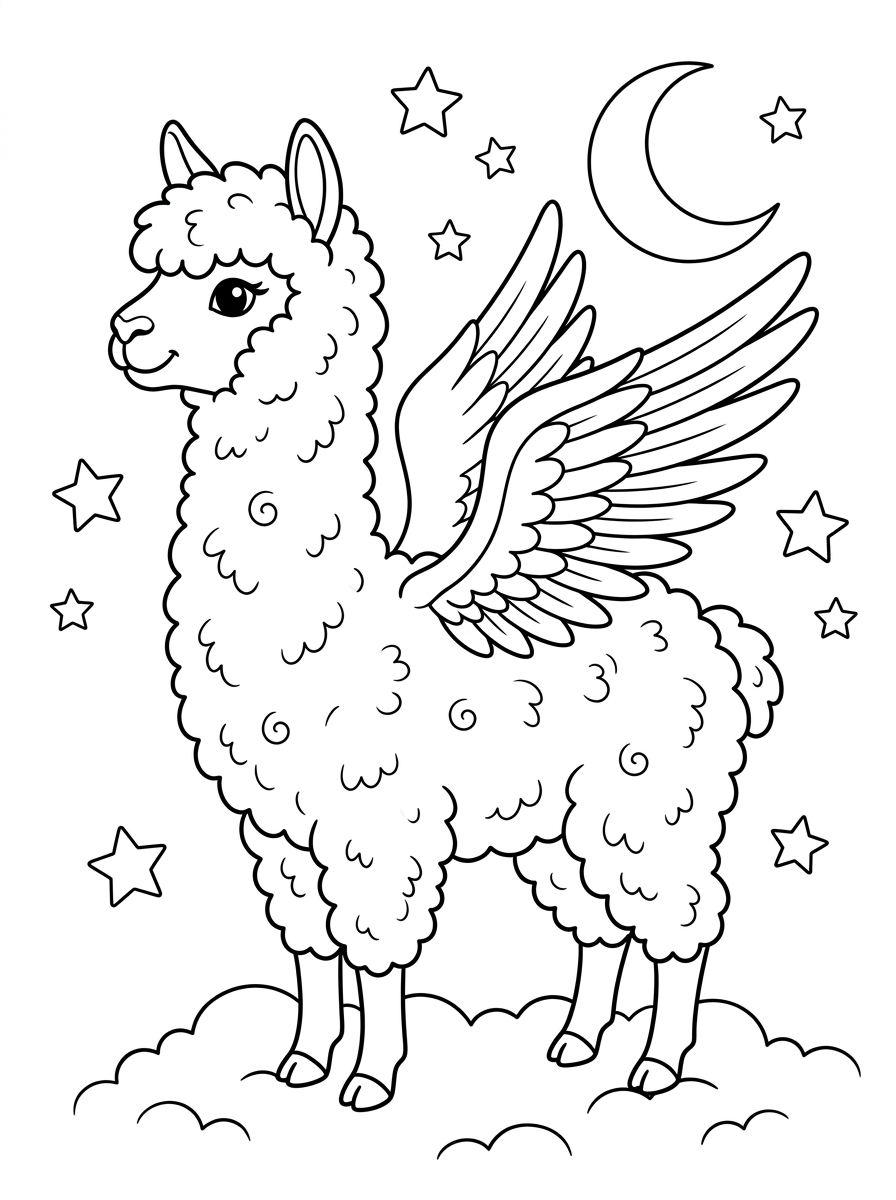 disegni facili di alpaca da colorare 1