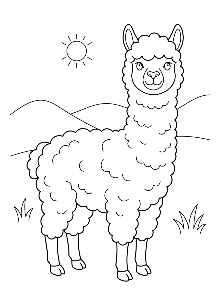 disegni di alpaca da colorare da stampare