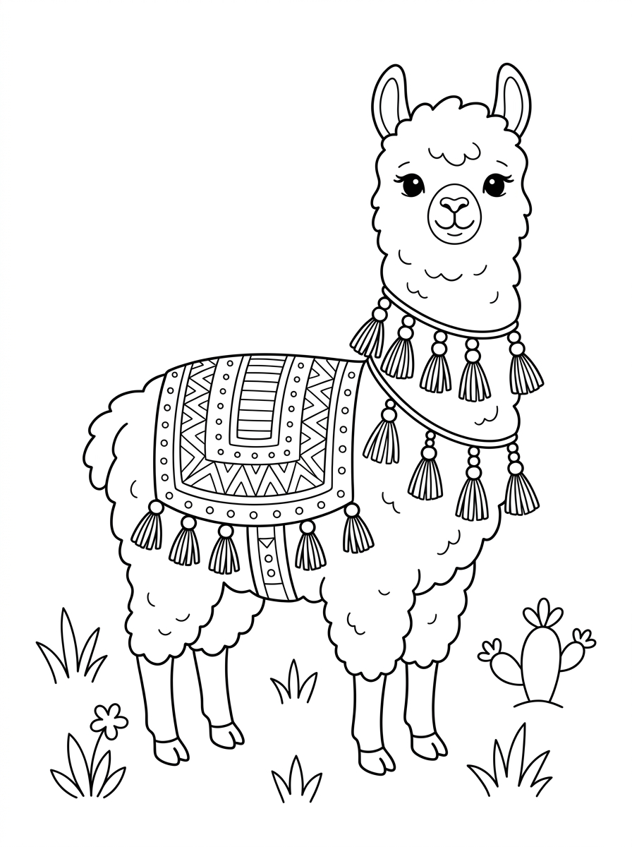 alpaca da colorare pdf gratis 1