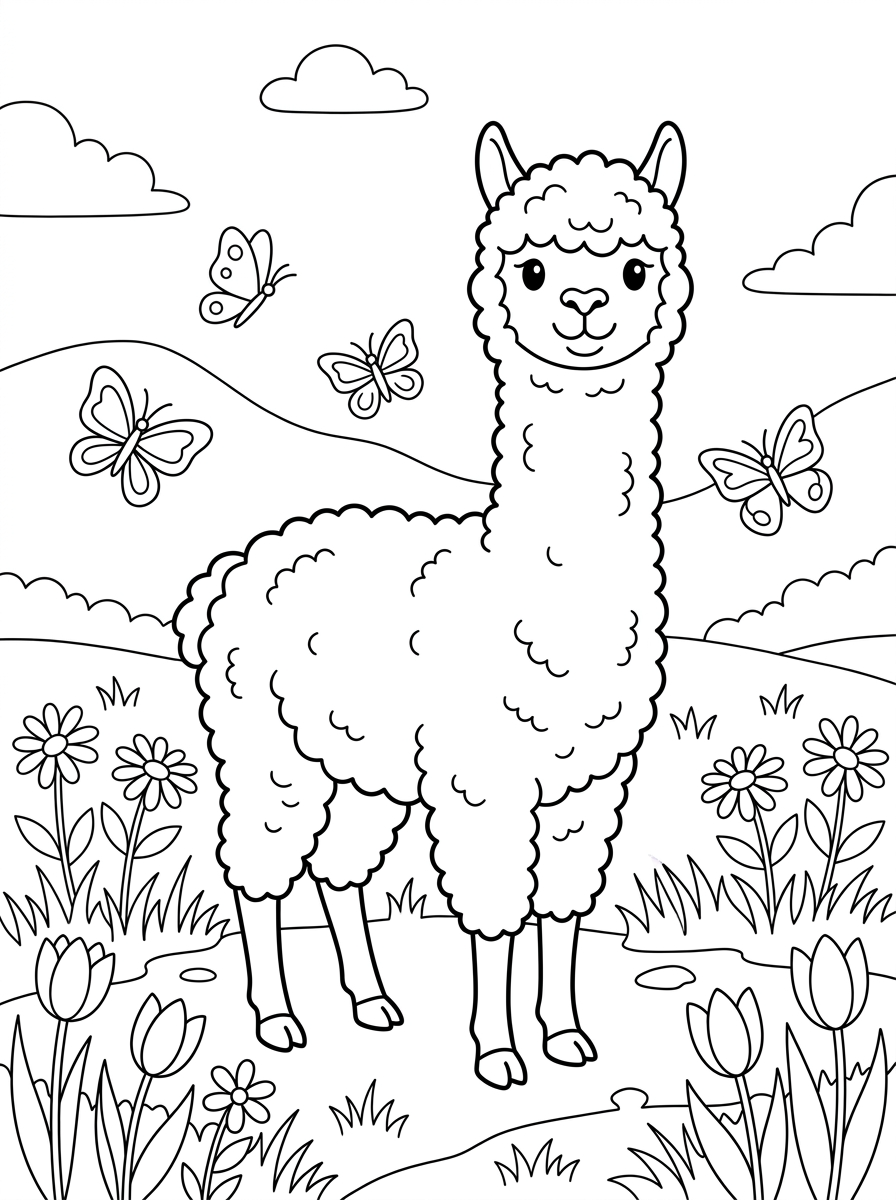 alpaca da colorare pdf gratis
