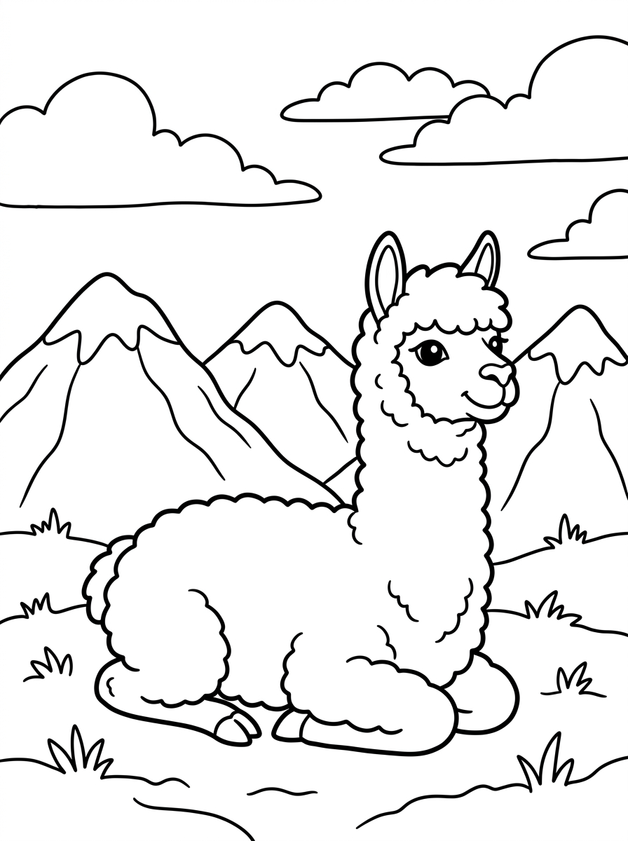 alpaca da colorare bambini
