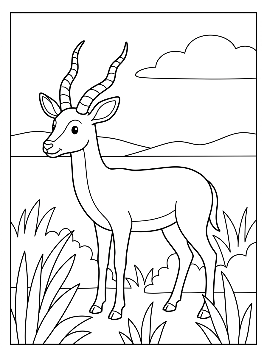 antilope da colorare pdf